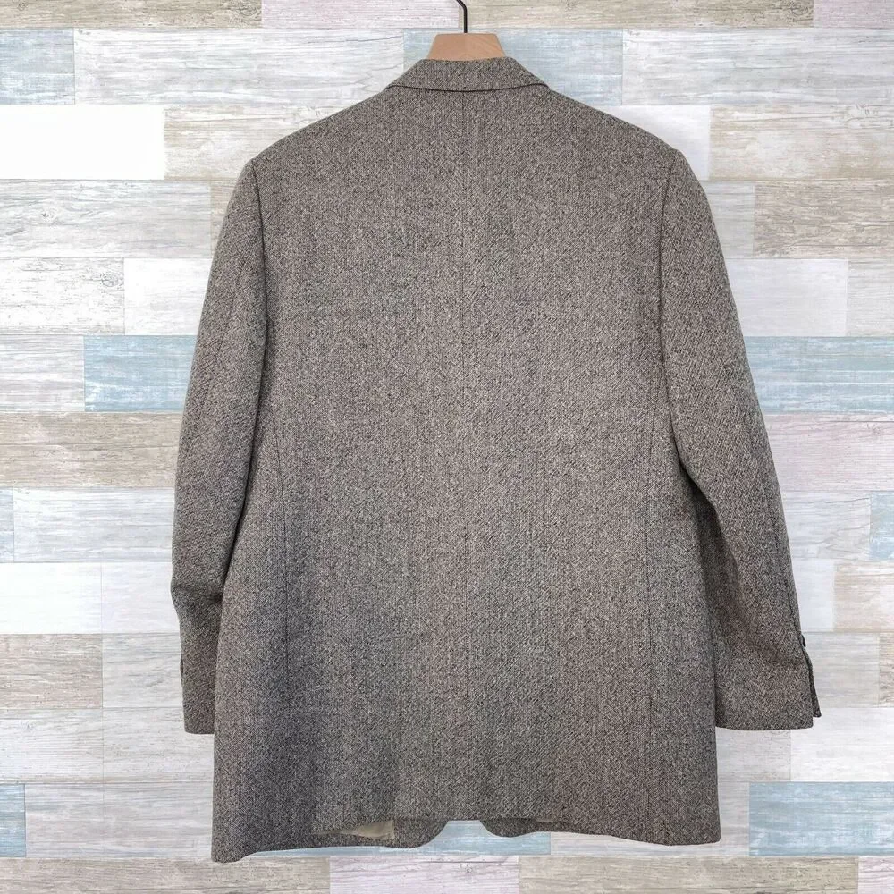 LRL Ralph Lauren Tweed Wool Sport Coat Brown Three Button Mens 42L 42 Long